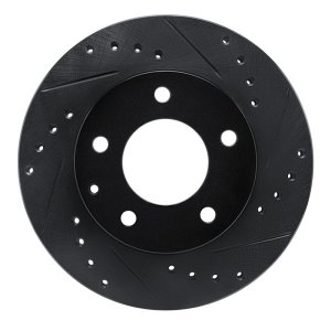 Ford Probe Brake Rotor (1) - Front Right - R1 Concepts - Drilled & Slotted - Black - `93-`03